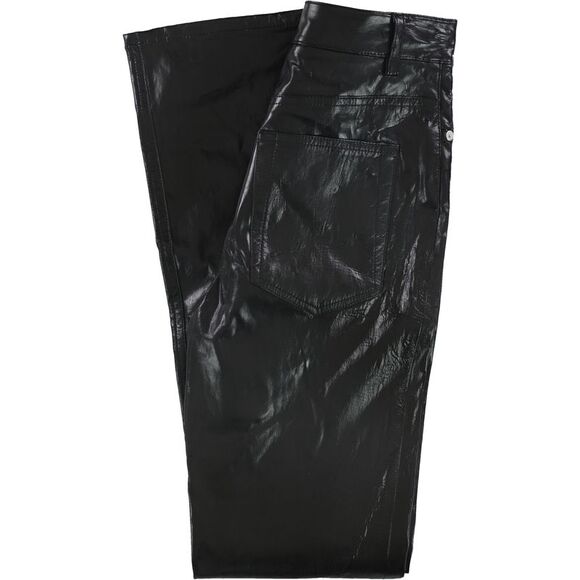 Helmut Lang Womens Patent Casual Trouser Pants, Black, NWT